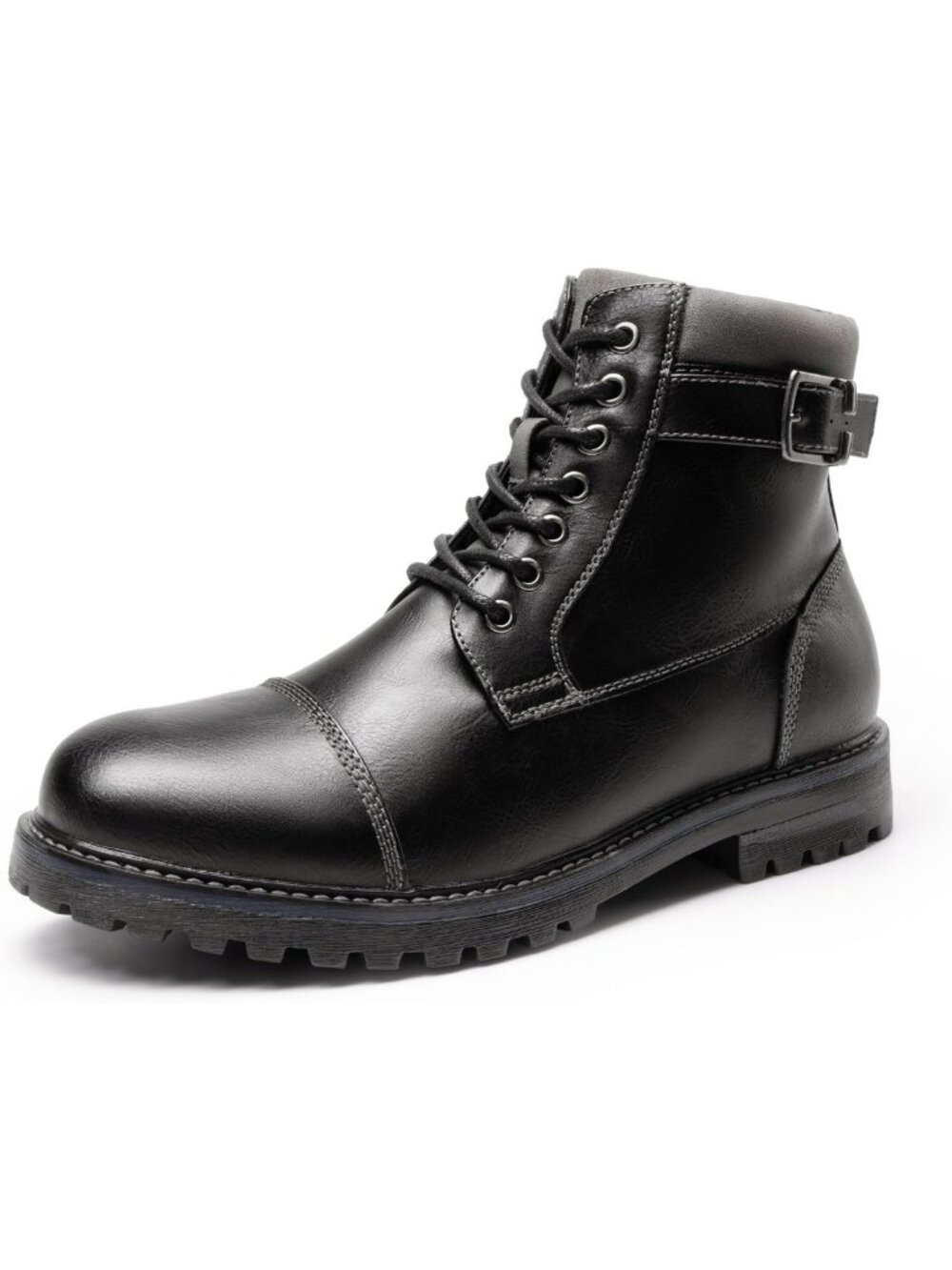 Men's Warm Combat Motorcycle Zipper Boots - Stylish Oxford Design, Durable